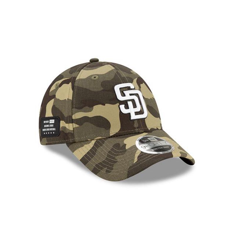 MLB San Diego Padres Armed Forces Weekend Stretch Snap 9Forty Adjustable (SPT5472) - Green New Era Caps